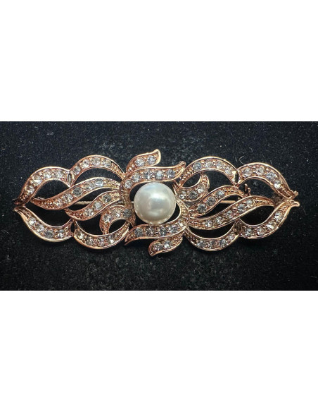 Broche rodio perla