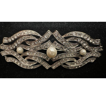 Broche rodio perlas 2