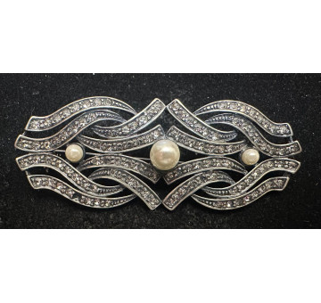 Broche rodio perlas 2