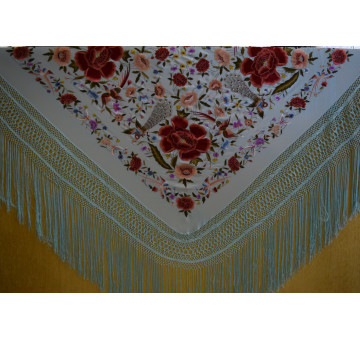Mantón mano seda 140cm 2
