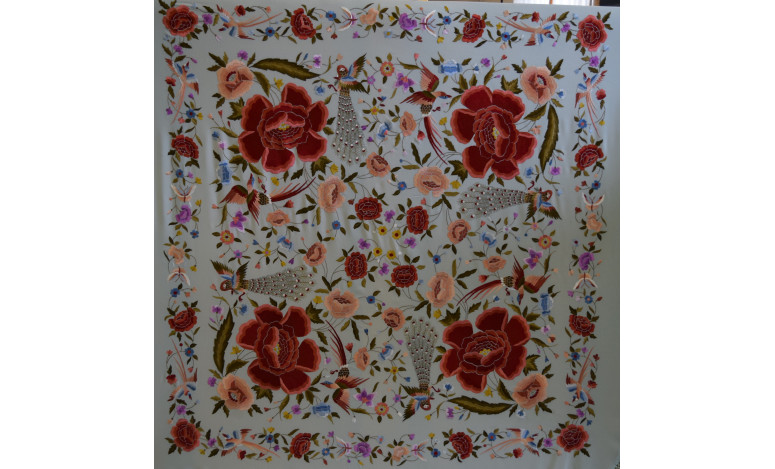 Mantón mano seda 140cm