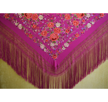 Mantón mano seda 140cm 2
