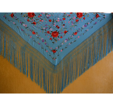 Mantón mano seda 115cm 2