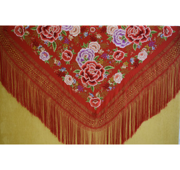 Mantón mano seda 140cm 2