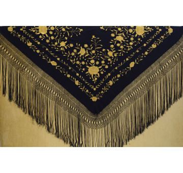 Mantón mano seda 140cm 2