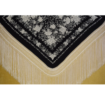 Mantón mano seda 140 cm 2