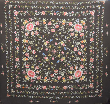 Mantón mano seda 140cm 2
