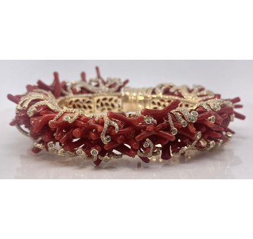 Pulsera coral plata chapada