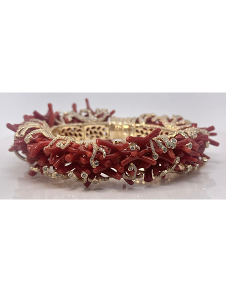 Pulsera coral plata chapada