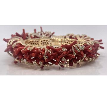 Pulsera coral plata chapada 2