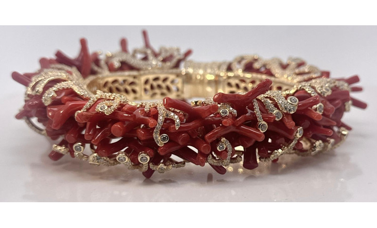 Pulsera coral plata chapada