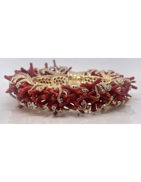 Pulsera coral plata chapada