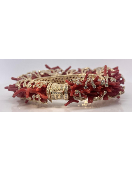 Pulsera coral plata chapada