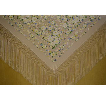 Mantón mano seda 140cm 2