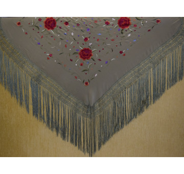 Mantón mano seda 115cm 2