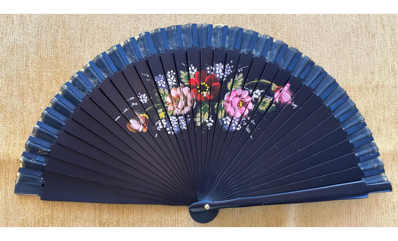 Abanico flores 2caras 23cm