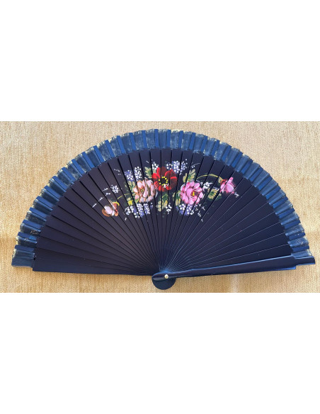 Abanico flores 2caras 23cm
