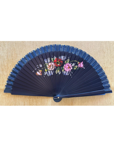 Abanico flores 2caras 23cm