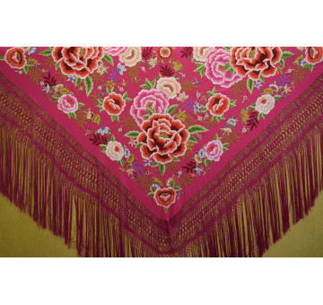 Mantón mano seda 140cm 2