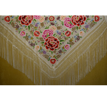 Mantón mano seda 140cm 2