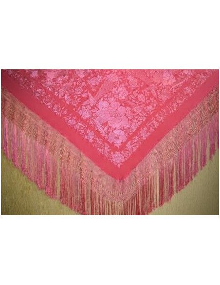 Mantón bordado a mano en seda 140cm