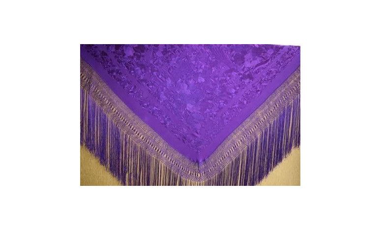 Mantón bordado a mano en seda 140cm