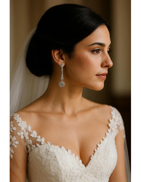 Pendiente novia plata