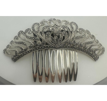 Peina plata con marcasitas 10*3 cm 2