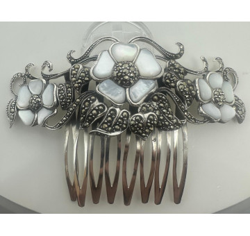 Peineta novia plata