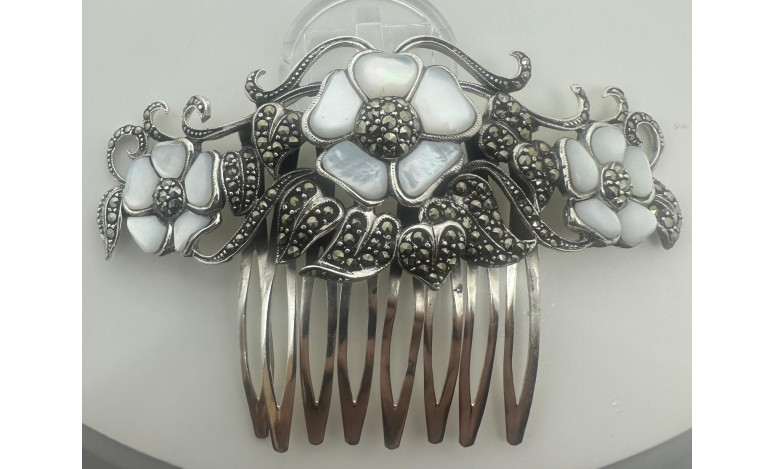 Peineta novia plata