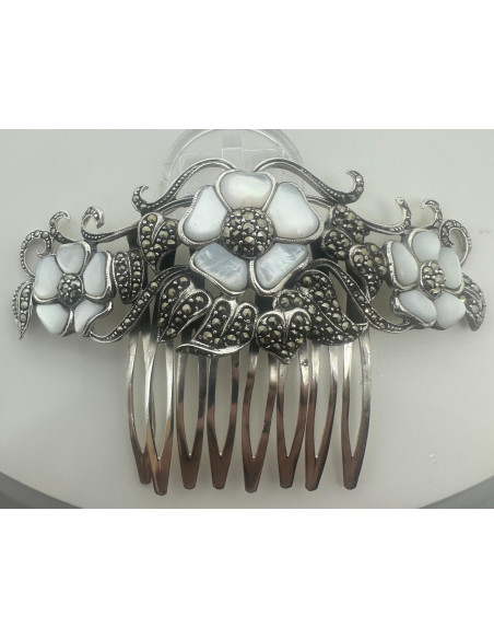 Peineta novia plata