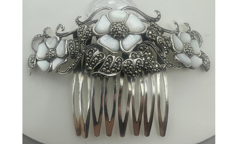 Peineta novia plata