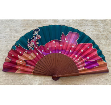 Abanico seda flamenca