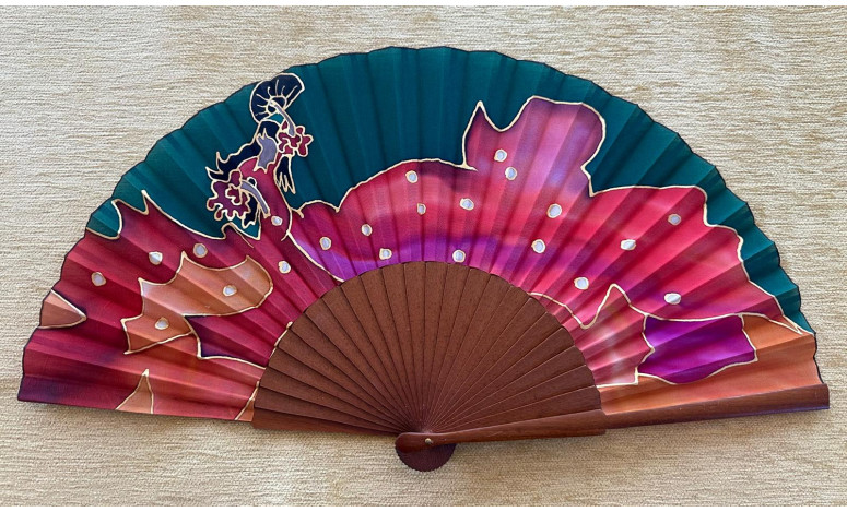 Abanico seda flamenca