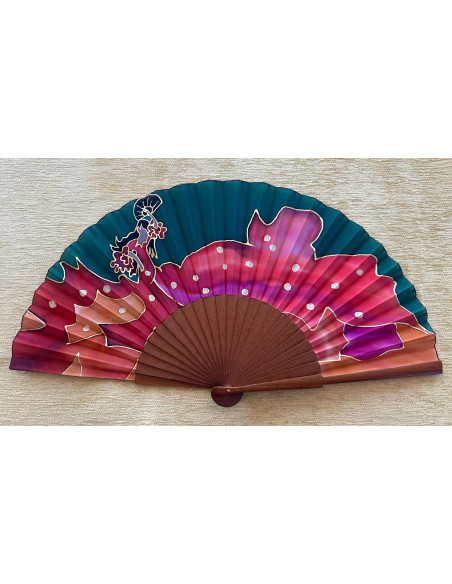 Abanico seda flamenca