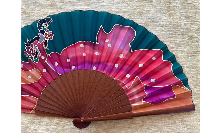 Abanico seda flamenca