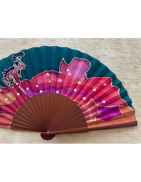 Abanico seda flamenca
