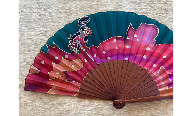 Abanico seda flamenca