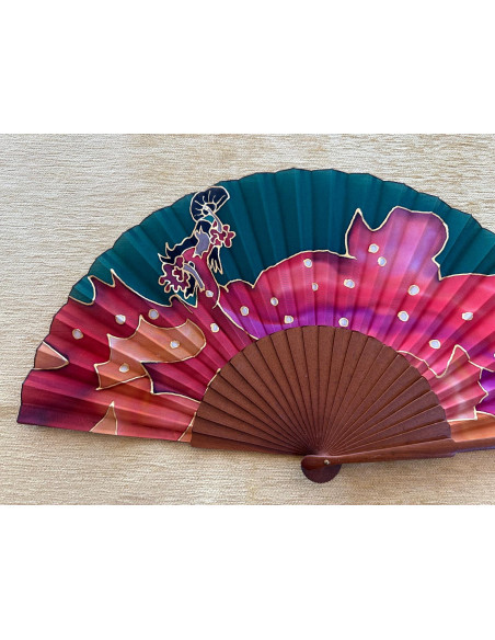 Abanico seda flamenca