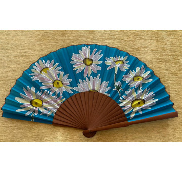 Abanico seda flores
