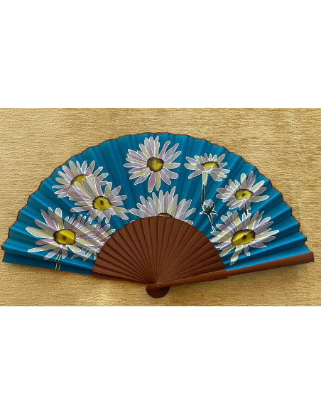 Abanico seda flores