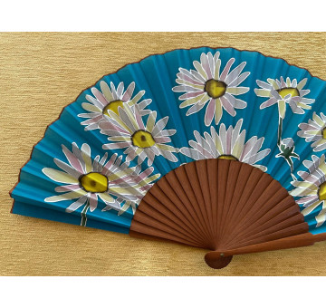 Abanico seda flores 2