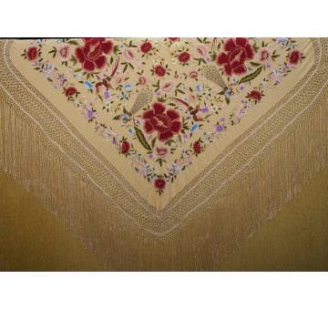 Mantón mano seda 140cm 2