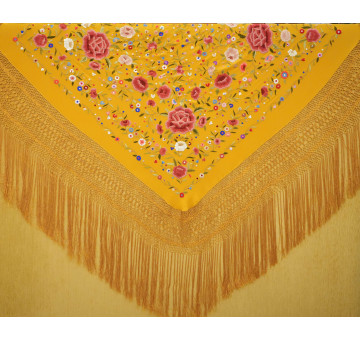 Mantón mano seda 140cm 2