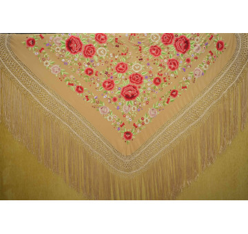 Mantón mano seda 140cm 2
