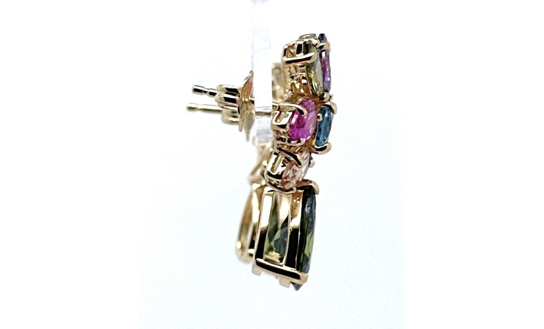 Pendiente multicolor plata chapada