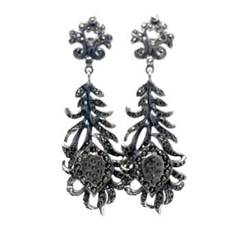 Pendiente plata marcasitas