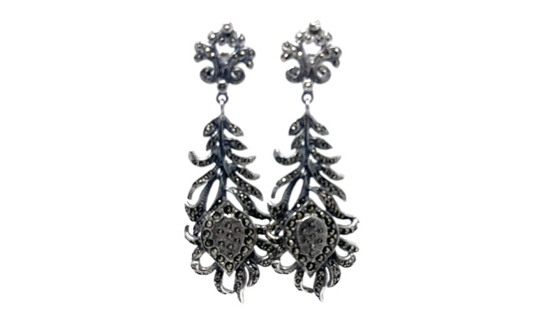 Pendiente plata marcasitas