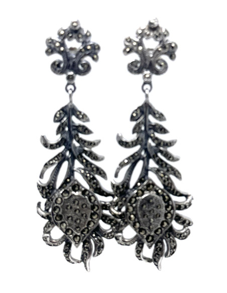 Pendiente plata marcasitas