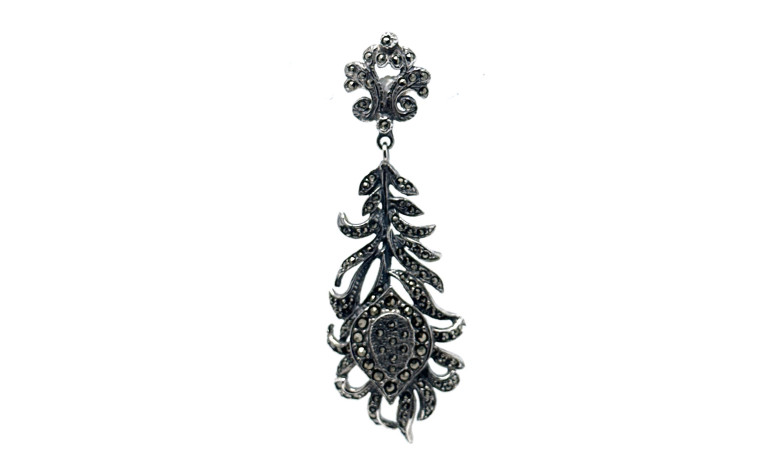 Pendiente plata marcasitas